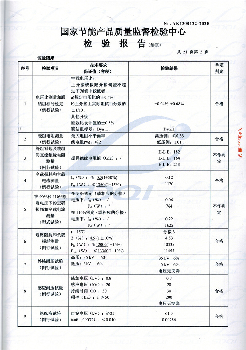 高低压试验报告-S11-1250定结定结定结油浸式变压器-2.jpg